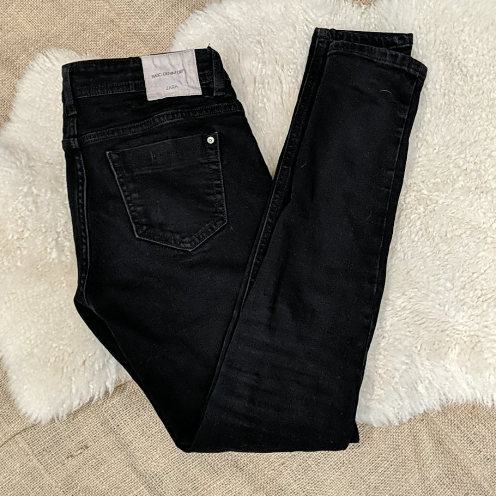 Zara Black Basic Denim Skinny Jeans
